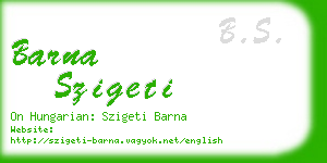 barna szigeti business card